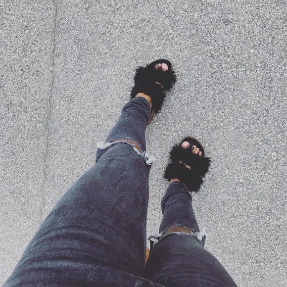 Women's Ember Two Band Faux Fur Slide Sandal - - Picture 2 of 4